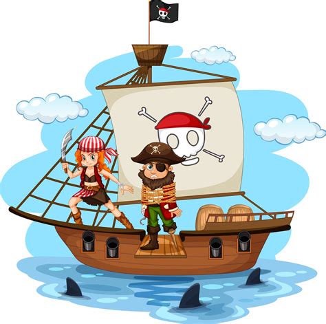 Pirate cartoon character walking the plank on the ship 3014154 Vector ...