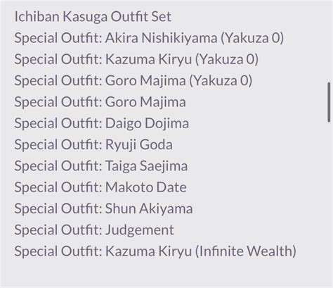 Infinite Wealth Assorted Outfits : r/yakuzagames