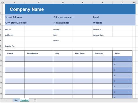 Small Business Simple Invoice Template Excel Spreadsheet Invoice Template Template Easy to Use ...