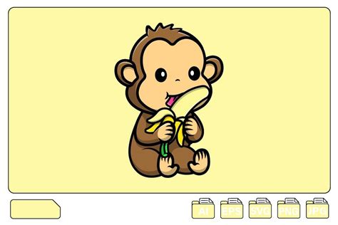 Cute Monkey Cartoon Wallpaper