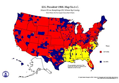 Election Of 1968 By County Electoral Votes