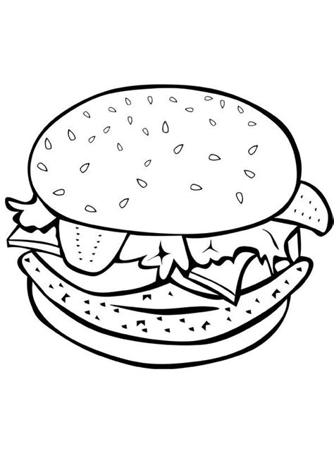 Burger Coloring Page | Free kids coloring pages, Food coloring pages, Coloring pages for boys