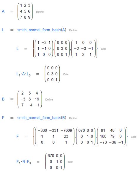 Smith normal form basis