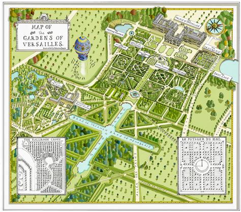 Katherine Baxter illustrator: Gardens of Versailles map for the Daily Telegraph