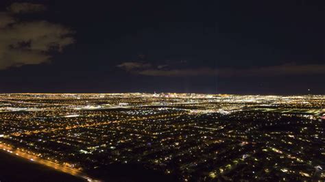 Las Vegas Skyline at Night. Nevada, USA. Aerial Hyper Lapse, Time Lapse ...