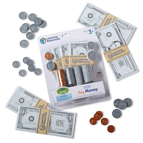 Learning Resources Pretend & Play - Play Money for Kids, 150 Pieces, Ages 3+, Develops Early ...