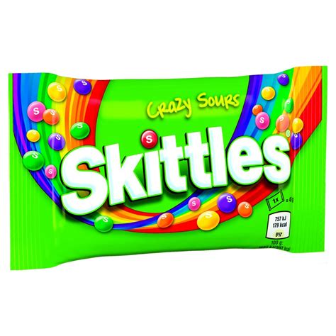 Skittles Vegan Chewy Crazy Sour Sweets Fruit Flavoured Bag 45g ...