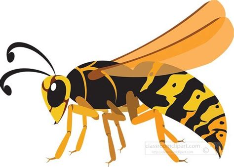 Insect Clipart-yellow black wasp insect clipart