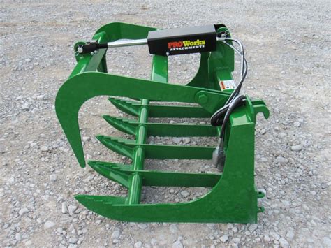 48″ Single Cylinder Root Bucket Grapple Fits John Deere Compact Tractor ...