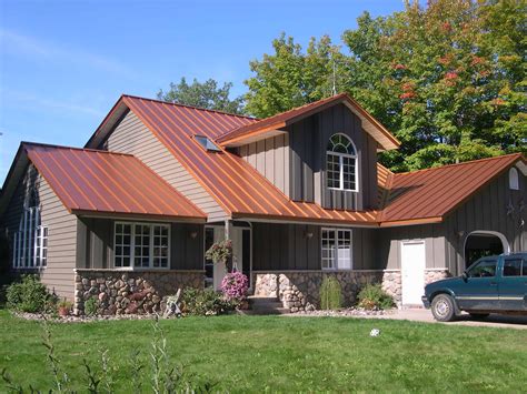 Copper Penny Standing Seam Roof Copper Roof House, Copper Metal Roof, Corrugated Metal Roof ...