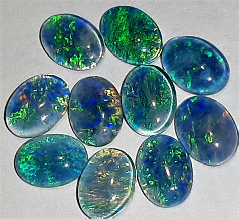 Australian Fire Opals Opal Doublets 10 Fire Blue Opals - Etsy