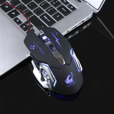 Free Wolf Wired Gaming Mouse Professional FPS Mouse with 4000DPI Gaming Mice with Programmable ...