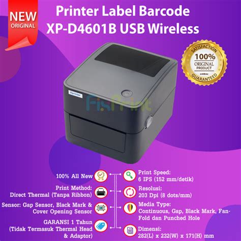 Promo XPRINTER XP D4601B Barcode Printer Label Thermal XP-D4601B 4601B 4601 Cicil 0% 3x ...