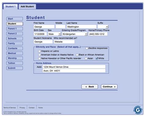 sample screenshots from the online enrollment system - Saint Mary of the Immaculate Conception ...