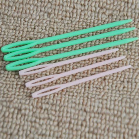 6 PCS Multi color Plastic Knitting Needles Hand Sewing Needle Yarn ...