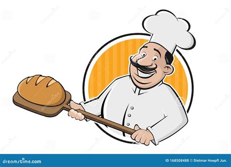 Baker Holding Bread Loaf Front View Continuous Line Drawing Cartoon Vector | CartoonDealer.com ...