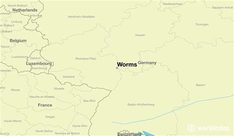 Worms Germany Map | World Map Gray