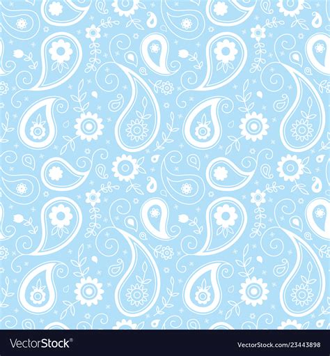 Light blue paisley pattern Royalty Free Vector Image