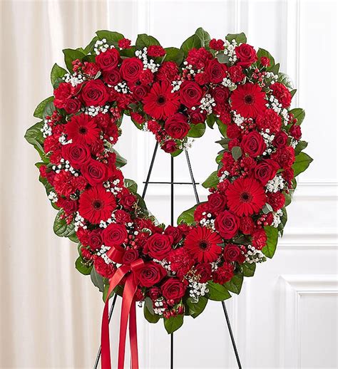 Always Remember™ Floral Heart Tribute- Red | 1800Flowers.com - 91246