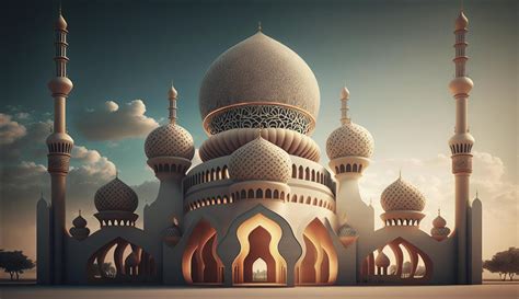 illustration of amazing architecture design of muslim mosque ramadan ...