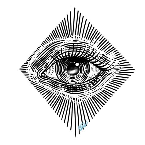 an eye is shown in black and white, with lines coming out of the iris