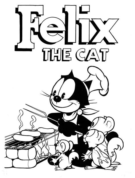 Felix The Cat Baking Sausage Coloring Pages : Kids Play Color | Felix the cats, Cartoon coloring ...