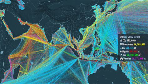 This is an incredible visualization of the world's shipping routes - Vox