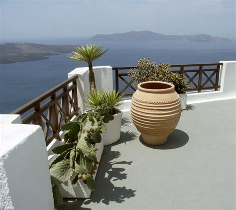 Mediterranean balcony stock image. Image of water, fence - 6613749