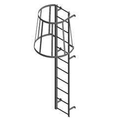 WynParts - Cotterman Steel Fixed Ladder with Safety Cage