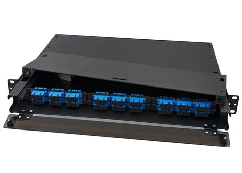 1U Rack Mount Fiber Enclosure SC Adapter Panels Loaded