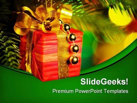 Gift Christmas PowerPoint Background And Template 1210