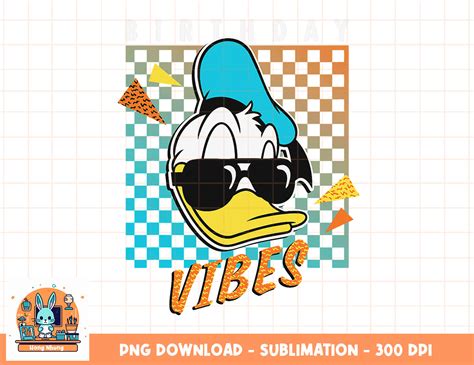 Disney Donald Duck Birthday Vibes 80s png, sublimation, digi - Inspire Uplift