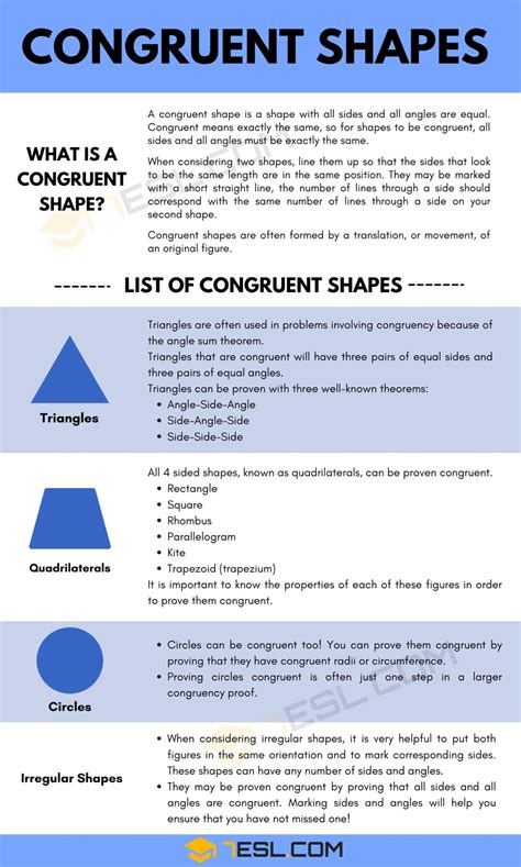 Congruent Shapes Names in English • 7ESL