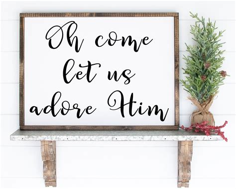 Oh Come Let Us Adore Him Christmas Printable Wall Art - Etsy