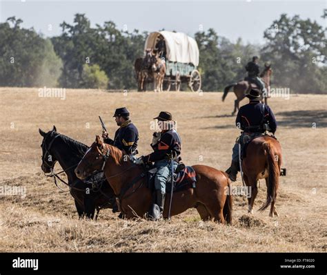 Civil War era cavalry at a reenactment in Anderson, California Stock ...