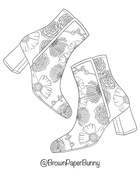 Free Coloring Pages: Shoes — Brown Paper Bunny Studio