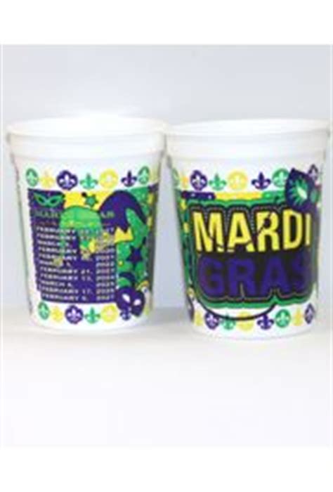 16oz Hard Plastic and Reusable Mardi Gras Plastic Cups