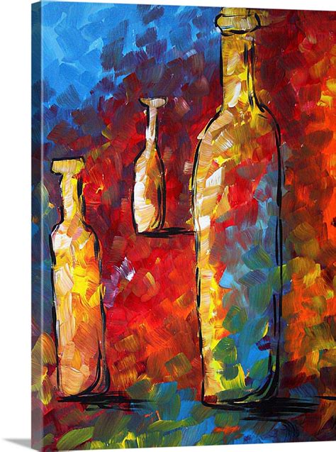 Bottled Dreams - Contemporary Wine Bottle Painting Wall Art, Canvas Prints, Framed Prints, Wall ...