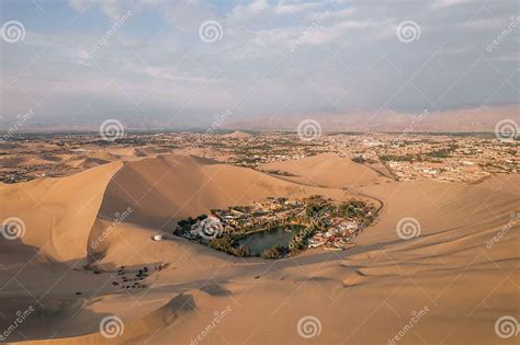 Aerial Sunset Photo of Desert Oasis Huacachina, Ica, Peru, South America Stock Photo - Image of ...