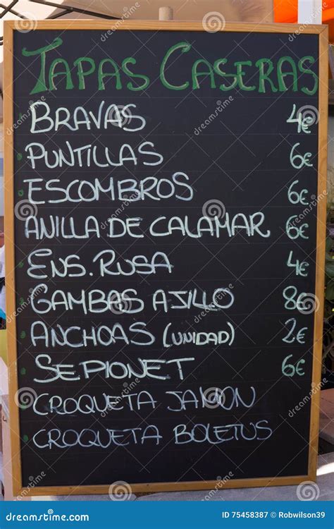 Tapas Menu, Seafood, Restaurant Stock Photo | CartoonDealer.com #61906872