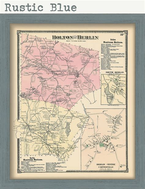 Towns of BOLTON and BERLIN, Massachusetts 1875 Maps