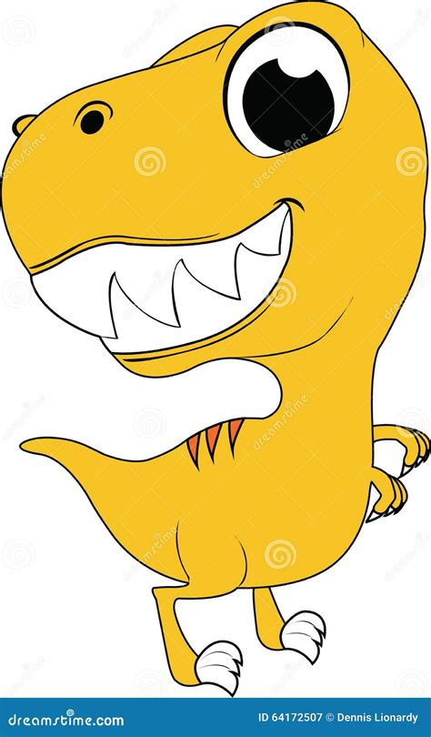 Yellow Dinosaur, Happy stock illustration. Illustration of yellow - 64172507