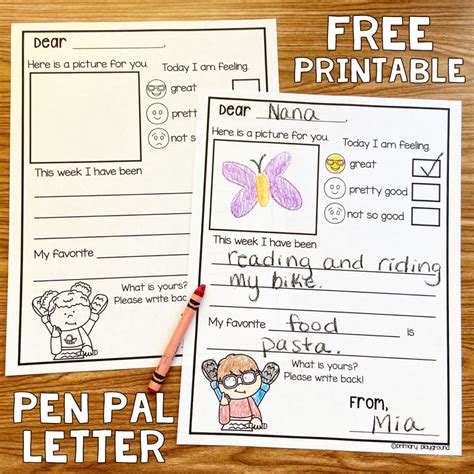 Free Printable Pen Pal Letter - Primary Playground