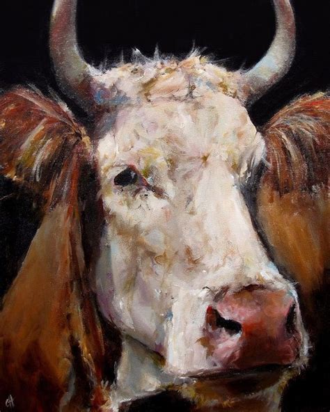 Cow Painting - Rose - Print on Paper of an original painting by Cari Humphry | Cow painting, Cow ...