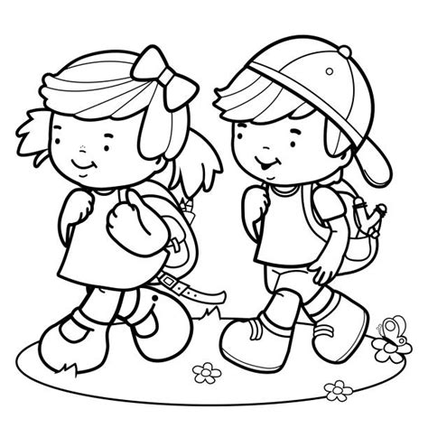 Black Kids Walking To School Illustrations, Royalty-Free Vector ...