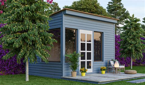 10x12 lean-to office shed in the backyard