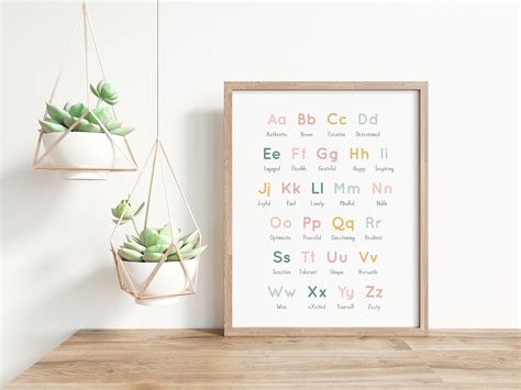 Alphabet Wall Print, Instant Download, Printable Wall Art, ABC Poster ...