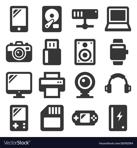 Devices and gadgets icons set on white background Vector Image