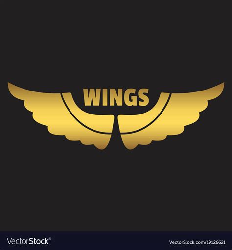 Golden wings Royalty Free Vector Image - VectorStock