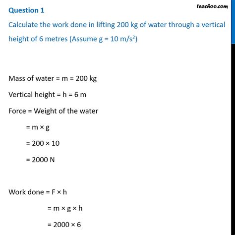 Work Done Against Gravity - Class 9 Work - Teachoo Science